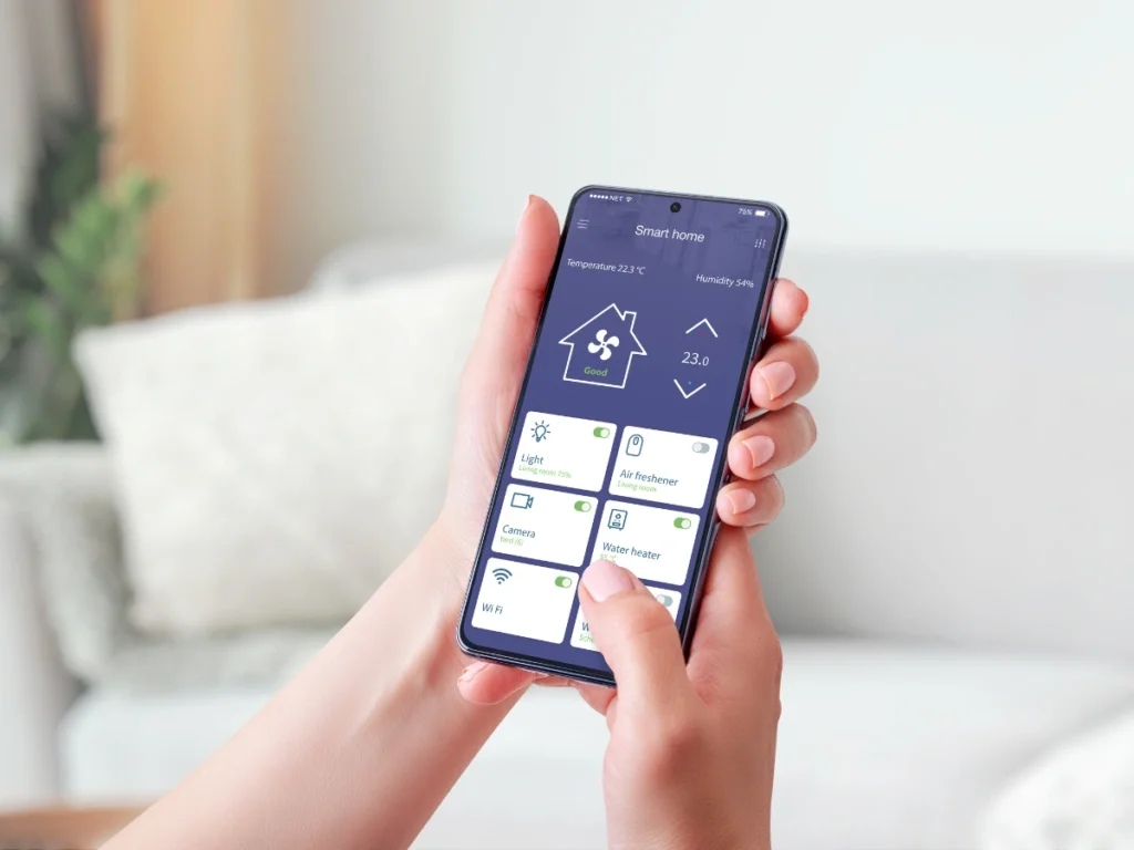 A smart AC system controlled by a phone app offers the latest in air conditioner upgrade technology.